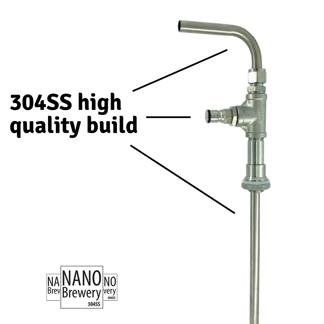 NANO 304SS Gas Assisted Auto Siphon Oxygen Free Siphon Cheeky Peak