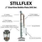 StillFlex - 2"  Copper ClearView 4 Bubble Plate Still Set