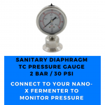 NANO - X Sanitary Diaphragm Pressure Gauge: 2 Bar / 30 PSI & 1.5" TC