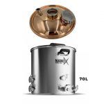 NANO - X 70L Distilling Boiler: Copper 1.5mm Thick Domed Lid: 4" PMMA View Port: 2 Element Ports