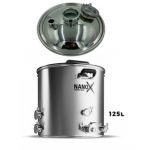 NANO - X 125L Distilling Boiler: 304SS 1.5mm Thick Domed Lid: 4" PMMA View Port: 2 Element Ports