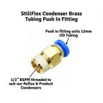 1/2" BSPM Brass Pneumatic Tubing Push: Suits Reflux and Shotgun/Product Condensers