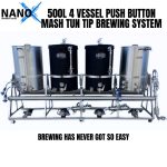 NANO-X 500L 4V Double Mash Tun Push Button Tip System