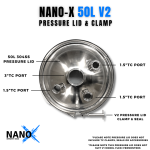 NANO-X 304SS V2 50L Flexi Bucket Pressure Lid & 304SS Clamp