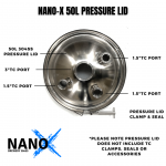 NANO-X 304SS 50L Flexi Bucket Pressure Lid & 304SS Clamp
