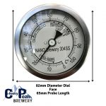 NANO Brewery 304SS 3" Dial Thermometer, 65mm 304SS Probe