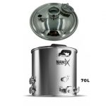 NANO - X 70L Distilling Boiler: 304SS 1.5mm Thick Domed Lid: 4" PMMA View Port: 2 Element Ports