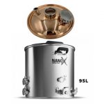 NANO - X 95L Distilling Boiler: Copper 1.5mm Thick Domed Lid: 4" PMMA View Port: 2 Element Ports