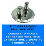 304SS 3" Tri Clover Gas & Liquid Ball Lock Head - Gas and Dispensing Head