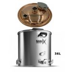 NANO - X 36L Distilling Boiler: Copper 1.5mm Thick Domed Lid: 3.5" PMMA View Port: 1 Element Port