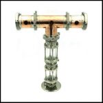 Cheeky Tri Clover 3 Tap Copper & SS Tee Font: 2" Double Sight Glass Base