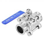 1.5" 3 Piece Ball Valve with 1.5" Tri Clover on Both Ends