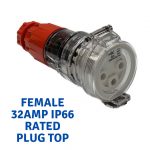 NANO Boss IP66 Rated 32A Female Plug Top Only - Commercial Controller