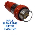NANO Boss IP66 Rated 32A male Plug Top Only - Commercial Controller