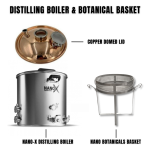 NANO-X 70L Distilling Boiler & Botanicals Basket Package: Copper Domed Lid