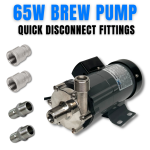 65W Magnetic Drive Wort Pump - Includes Quick Disconnect Fittings