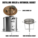 NANO-X 50L Distilling Boiler & Botanicals Basket Package: Copper Domed Lid