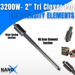 3200w 304SS 2" Tri Clover Pro Super Low Density Elements (240v 3200w/3.2kw/15amp Single Phase)