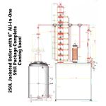 NANO-X 250L Jacketed Boiler with 8" All-In-One Complete Distilling Package